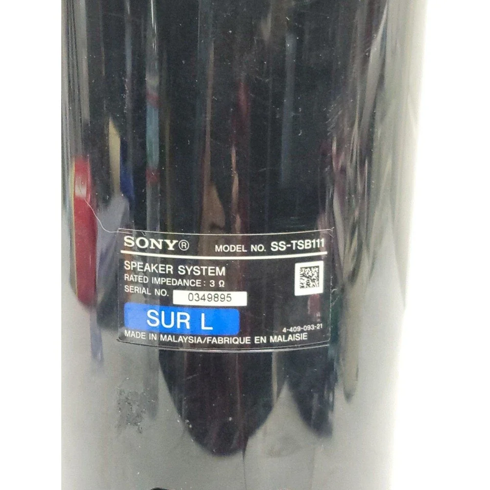Sony SS-TSB111 & 112 Front Left, Right Home Theater Speakers W/ Wires Tested